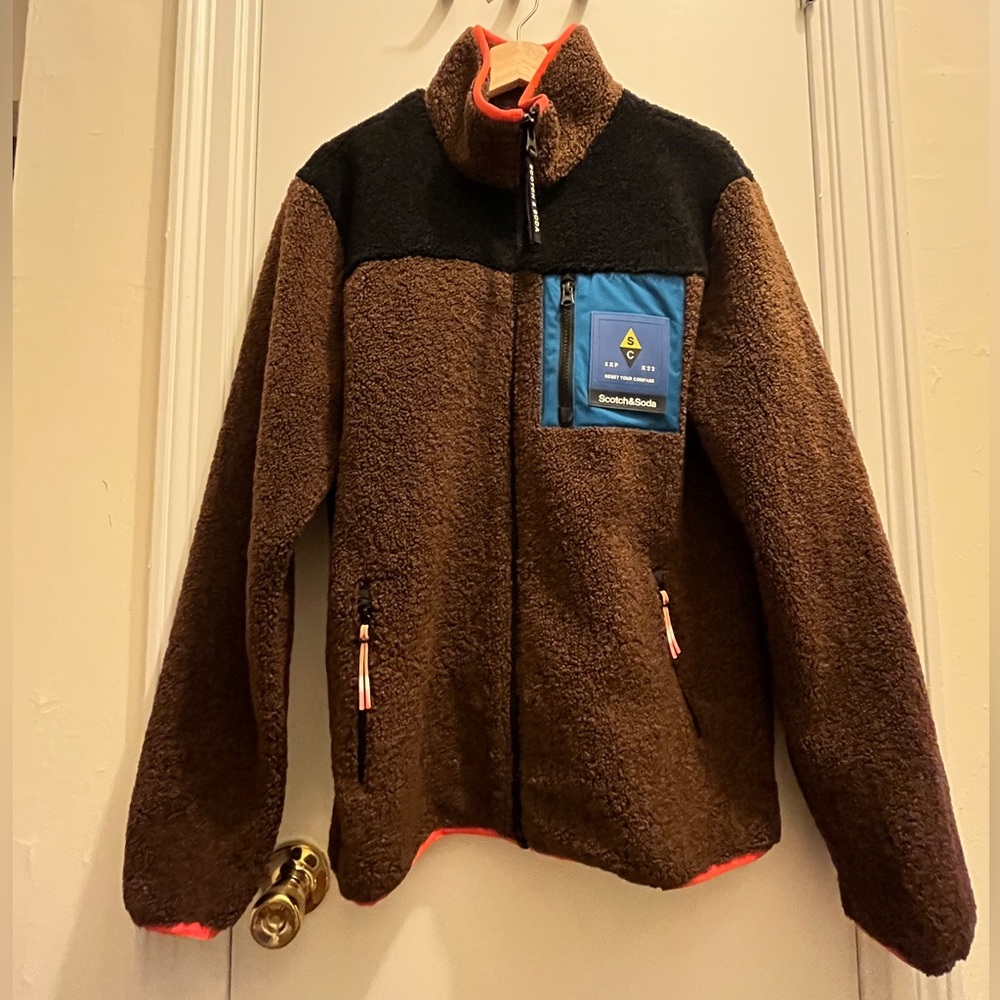 NWOT Scotch & Soda Men’s Colorblocked Fleece Jacket